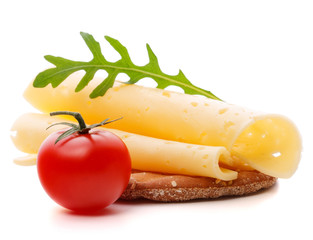 Cheese sandwich isolated on white background cutout