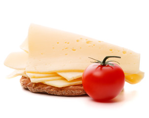 Cheese sandwich isolated on white background cutout