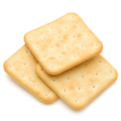 Dry cracker cookies isolated on white background cutout