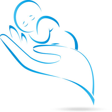Logo, Hand, Kind, Baby