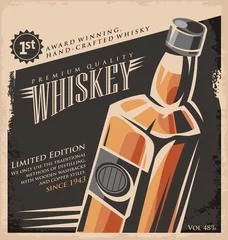 Gordijnen Whiskey vintage poster design template © lukeruk