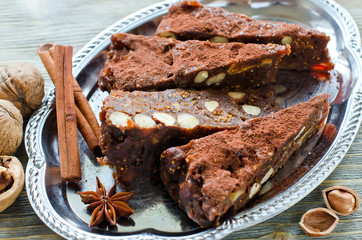 Panforte mocca with dried fruits and nuts