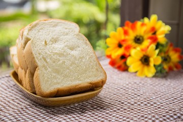 sliced bread on table