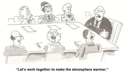 "Let's work together to make the atmosphere warmer."