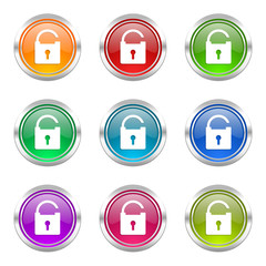 security colorful vector icons set
