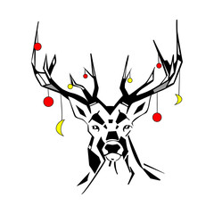 christmas card with deer