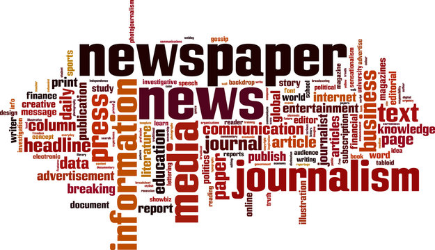 Newspaper word cloud concept. Vector illustration