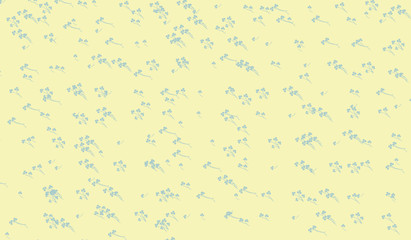 Soft yellow background with blue flowers