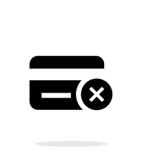 Credit card denied icon on white background.