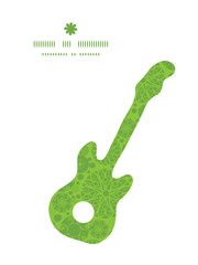 Vector abstract green and white circles guitar music silhouette