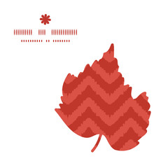 Vector colorful ikat chevron leaf silhouette pattern frame