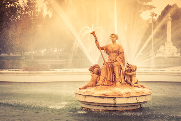 Diana myth. Ornamental fountains of the Palace of Aranjuez, Madr