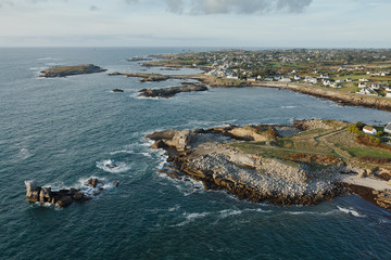 Lanildut , Bretagne Finistère vue du ciel