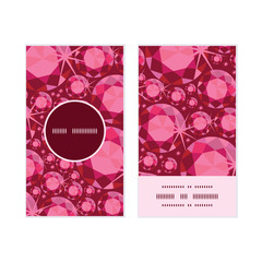 Vector ruby vertical round frame pattern business cards set