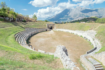 Fototapeta na wymiar Alba Fucens, the amphitheater, Abruzzo Italy