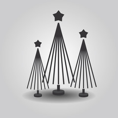 Abstract triple Christmas trees with a star on top