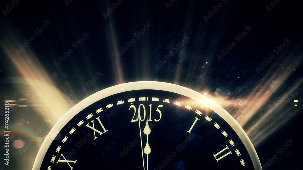 Aufkleber countdown to midnight with exploding fireworks