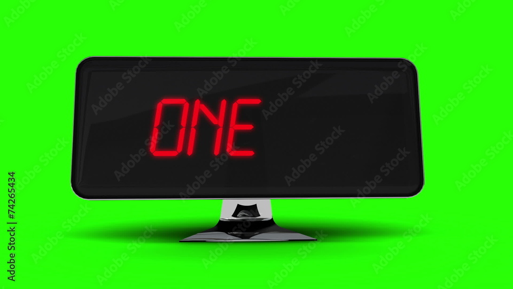 Aufkleber countdown to 2015 on computer screen on green background