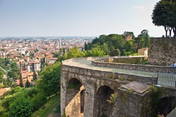 Fototapeta na wymiar Aerial view of Bergamo