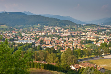 Fototapeta na wymiar Aerial view of Bergamo