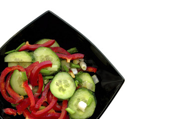 Fresh salad with cucumber and bell pepper