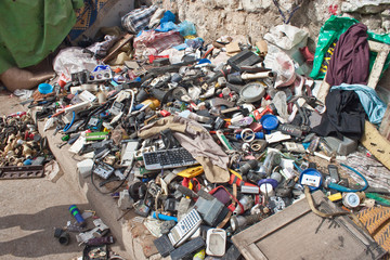 Merchandise on a street market