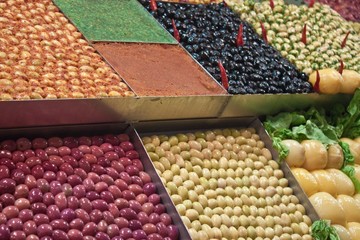  Olive stall at a market