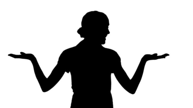Woman making a choice in black silhouette