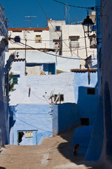 Street in the blue city of Chefchaouen