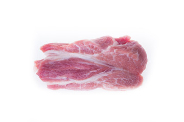 raw pork isolated on white background