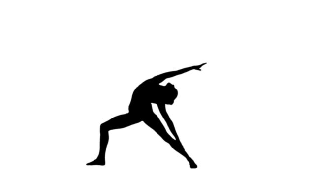 Woman doing yoga in black silhouette