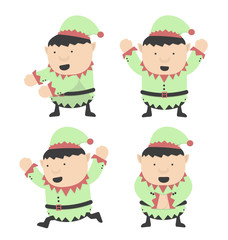 Christmas elves fat and different poses
