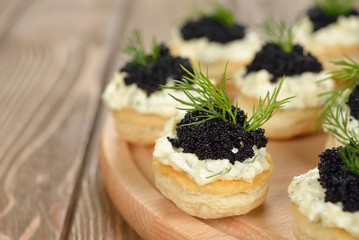 Canape with caviar