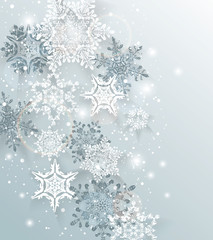 Silver winter abstract Christmas Background.
