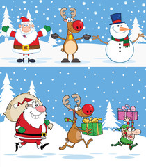 Christmas Greeting Cards. Collection Set