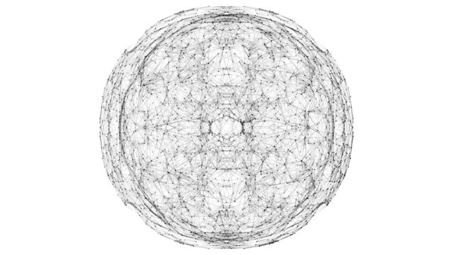Mirror image pattern moving in a sphere