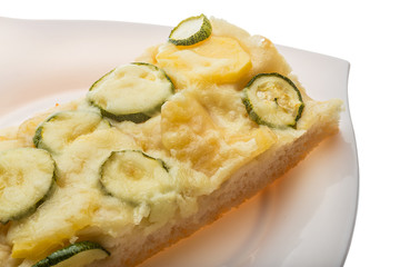 Pizza with zucchini
