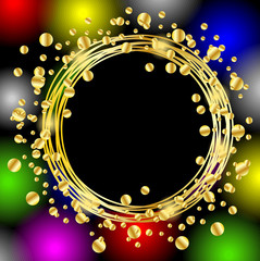 christmas bright background with gold spangles