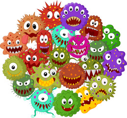 Cartoon bacteria collection set