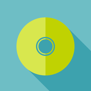 Modern flat design concept icon. CD or DVD computer disk diskett
