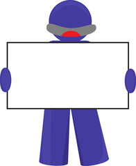 human with blank label