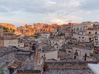 Fototapeta na wymiar landscape of Matera in the morning