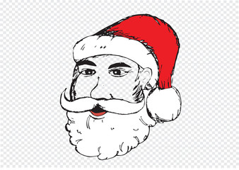 Santa Claus for Christmas hand drawn