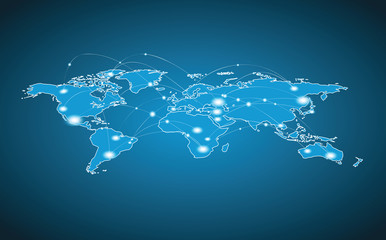 Fototapeta na wymiar World Map - Global Connection