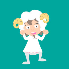 illustration of baby in a pig fancy dress costume vector