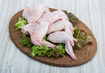 Raw chicken wings