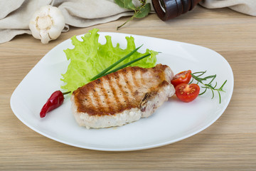 Grilled pork steak