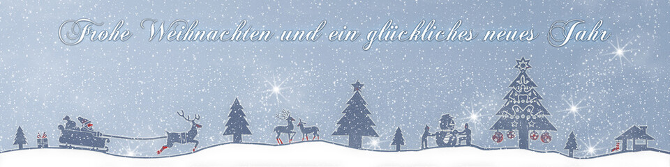 cb30 ChristmasBanner Schnee - deutscher text - 4zu1 türkis g2675