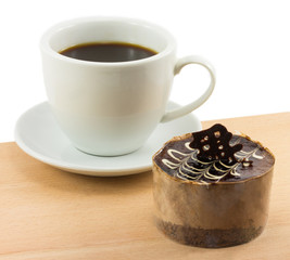 truffle cake isolated on white background