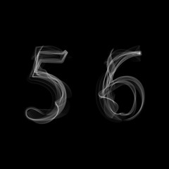 Smoke font. Numbers 5 6